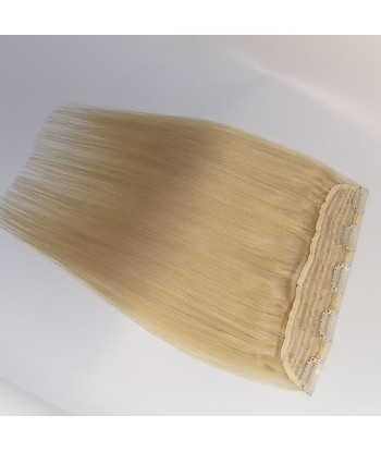 Rechte blonde clip extensie platinum mono max volumestip hantent personnes