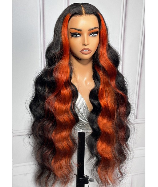 13x4 Lace Body Wave 1B/Ginger 200% Voorgesneden, pre-Léclairci, zonder lijm la chaussure