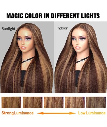 Yaki Straight Chanta Méché Blonde Wig zonder lijm met vooraf gekoppelde kant online