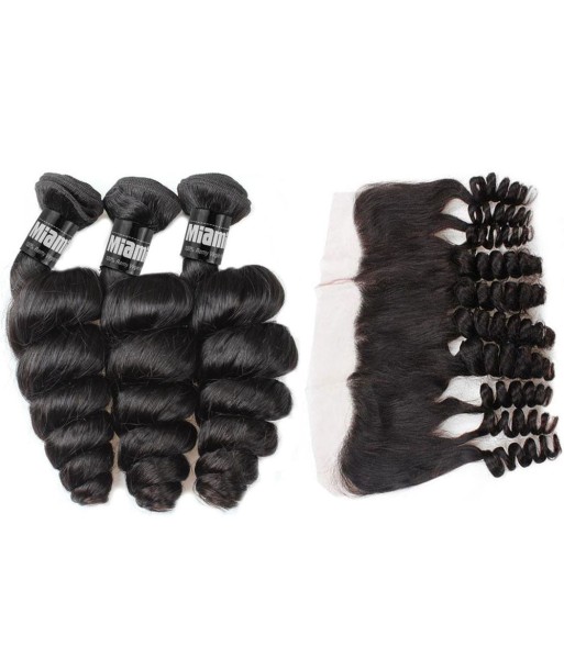 3 Paquets de Tissage + Lace Frontal Loose Wave 13x4 Toutes les collections ici