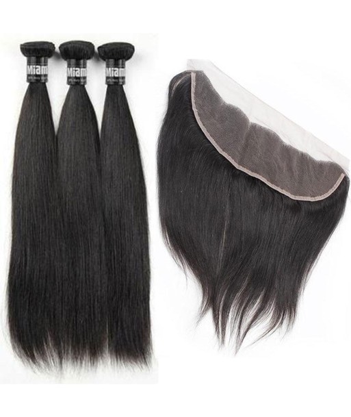 3 Paquets de Tissage + Lace Frontal Straight 13x4 offre 