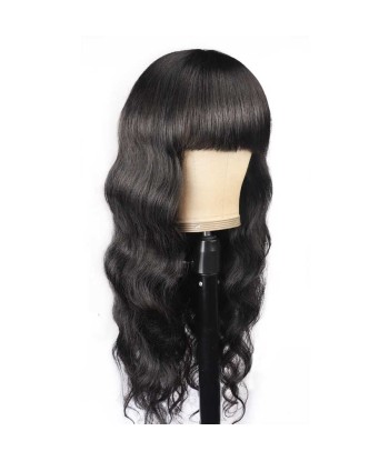 Perruque Naturelle à Frange Body Wave Brun Foncé sur le site 