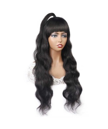 Perruque Naturelle à Frange Body Wave Brun Foncé sur le site 