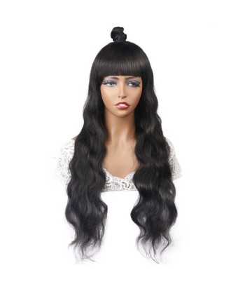 Perruque Naturelle à Frange Body Wave Brun Foncé sur le site 