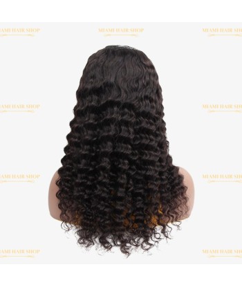 Perruque V-Part Deep Wave Brun Foncé Pour