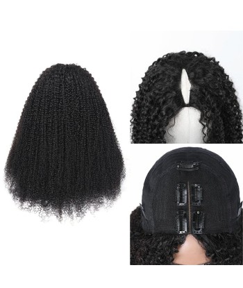 Perruque V-Part Kinky Curly Brun Foncé les ctes