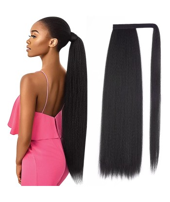 Queue de cheval Ponytail  Noir Ruban Magique Remy Hair Yaki Straight france