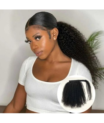 Queue de cheval Ponytail  Noir Ruban Magique Remy Hair  Afro Curly du meilleur 