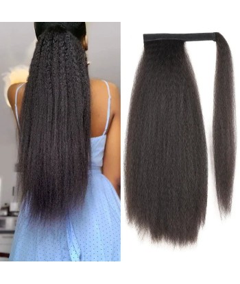 Queue de cheval Ponytail  Noir Ruban Magique Remy Hair Kinky Straight shop