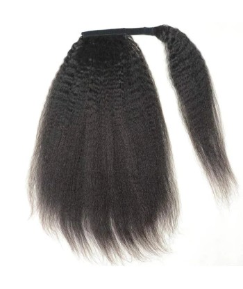 Queue de cheval Ponytail  Noir Ruban Magique Remy Hair Kinky Straight shop