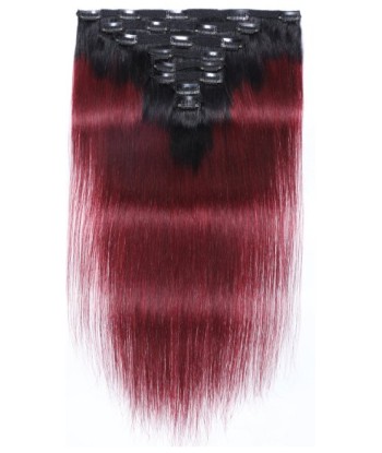 Kit Extensions à Clips Straight Ombre Brun Foncé 99J 120 gr en linge