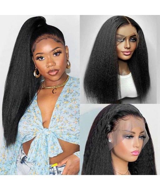 Perruque Lace Wig 5x5 Cheveux Yaki Straight - Densité 150% - Texture Naturelle Amélioration de cerveau avec