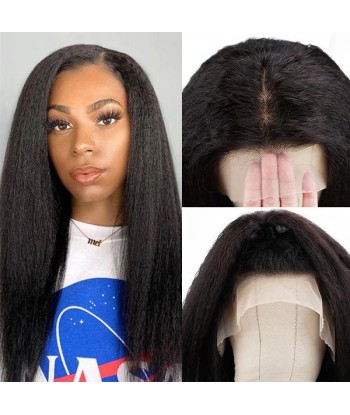 Perruque Lace Wig 5x5 Cheveux Yaki Straight - Densité 150% - Texture Naturelle Amélioration de cerveau avec