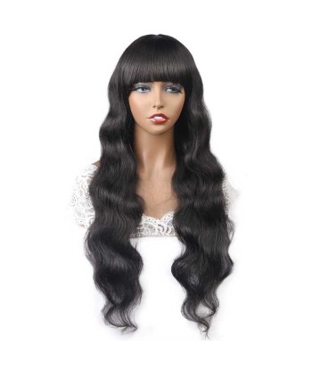 Perruque Naturelle à Frange Body Wave Brun Foncé prix pour 