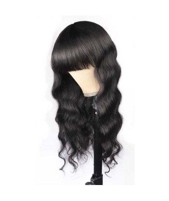 Perruque Naturelle à Frange Body Wave Brun Foncé prix pour 