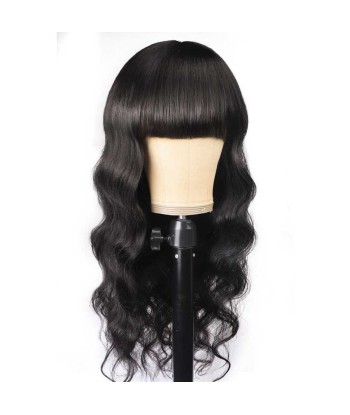 Perruque Naturelle à Frange Body Wave Brun Foncé prix pour 