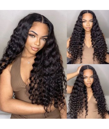 Perruque V-Part Deep Wave Brun Foncé en ligne des produits 