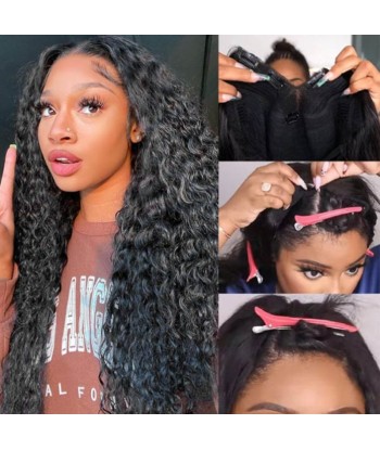 Perruque V-Part Deep Wave Brun Foncé en ligne des produits 