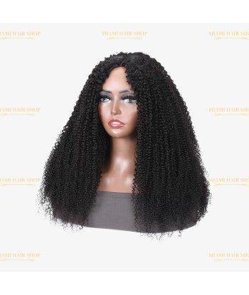 Perruque V-Part Kinky Curly Brun Foncé en linge