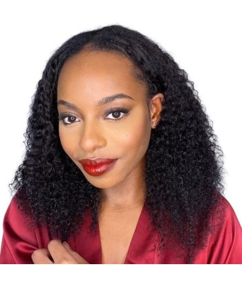 Perruque V-Part Kinky Curly Brun Foncé en linge