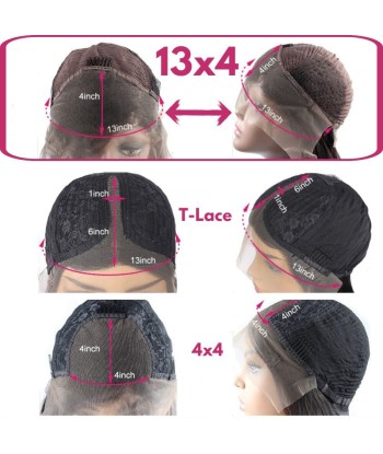 Prédécoupé Bobo Wig Front Lace 13x4" Raide Brun Foncé « prêt-à-porter » Faites des économies