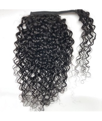 Queue de cheval Ponytail  Noir Ruban Magique Remy Hair Water Wave 50% de réduction en Octobre 2024