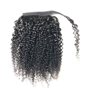 Queue de cheval Ponytail  Noir Ruban Magique Remy Hair Kinky Curly la chaussure