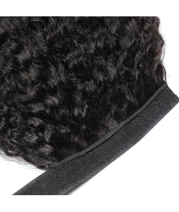 Queue de cheval Ponytail  Noir Ruban Magique Remy Hair Kinky Straight destockage