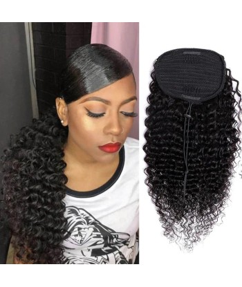 Queue de cheval Ponytail  Noir A Cordon Remy Hair Deep Wave 50-70% off 