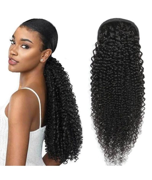 Queue de cheval Ponytail  Noir A Cordon Remy Hair Kinky Curly À commander